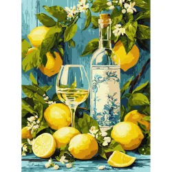 Купити Картина за номерами "Біле вино та лимони" ©art_selena_ua KHO5769, 30х40 см Картина за номерами "Біле вино та лимони" ©art_selena_ua KHO5769, 30х40 см