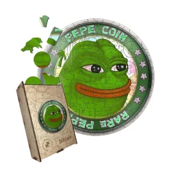 Купити Пазл дерев'яний Пепе Pepe Coin, А5, Картонна коробка Пазл дерев'яний Пепе Pepe Coin, А5, Картонна коробка