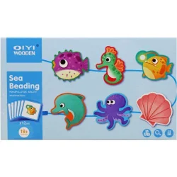 Купити Деревʼяна гра-шнурівка "Морські звірятка" Деревʼяна гра-шнурівка "Морські звірятка"